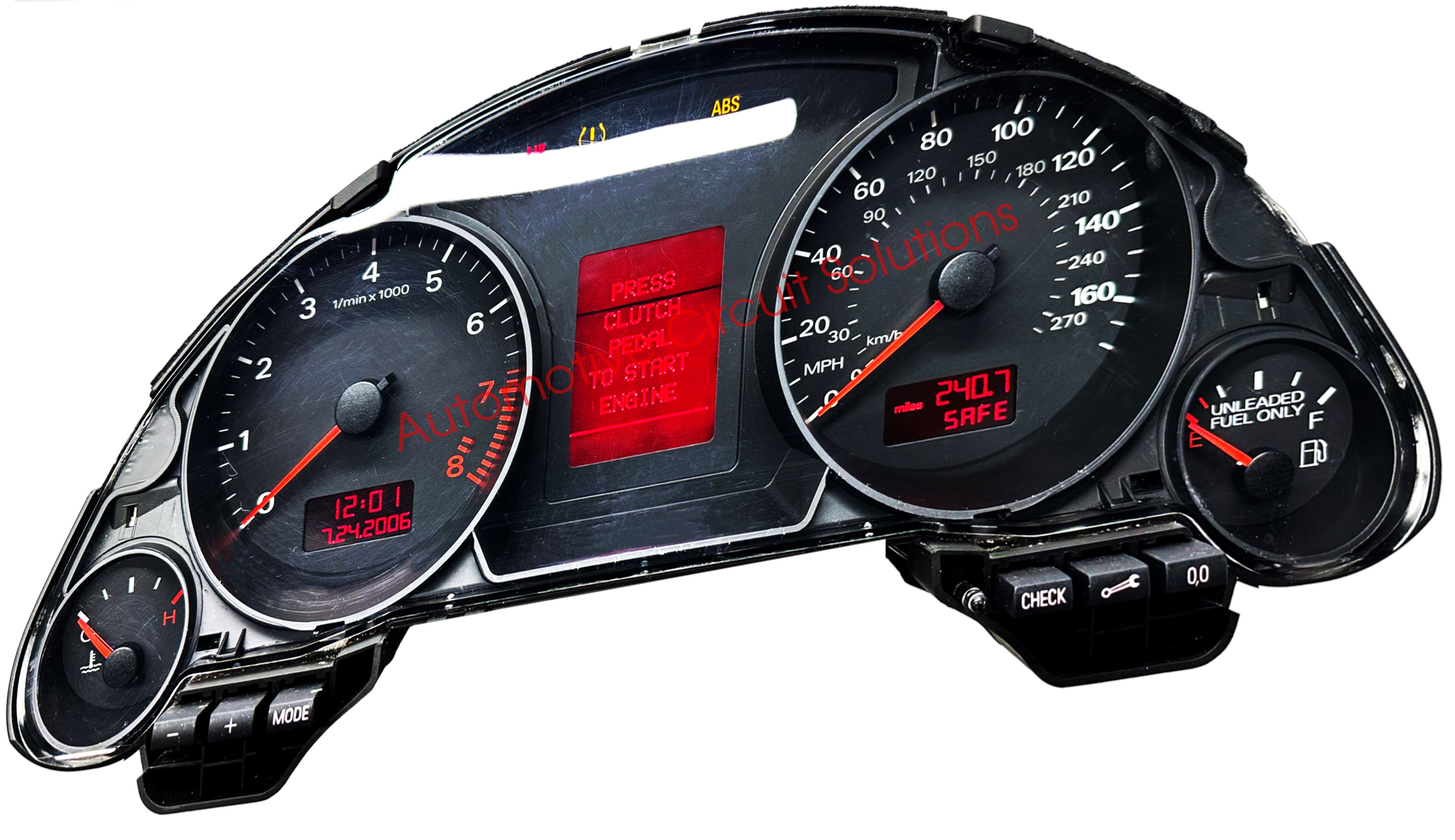 AUDI Instrument Gauge Cluster Repair Service LIFETIME Warranty Automotive Circuit Solutions