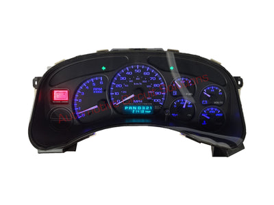 1999-2002 Chevy Silverado Suburban Tahoe Gauge Cluster Mail-in Repair Service Cluster Repair Service Automotive Circuit Solutions Blue LEDs Display Repair Only 