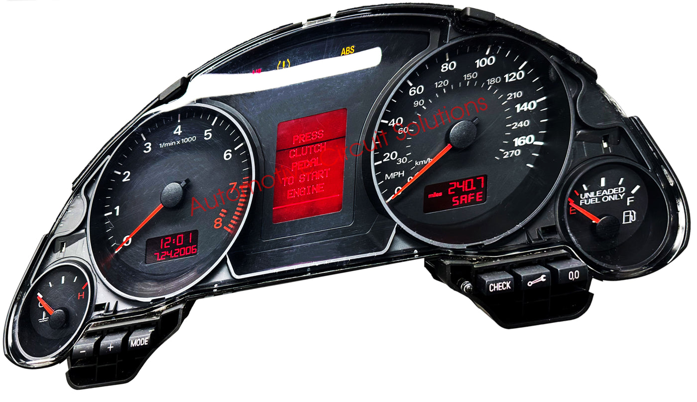 2002-2008 AUDI A4 Instrument Cluster LCD Display Repair Service Cluster Repair Service Automotive Circuit Solutions 