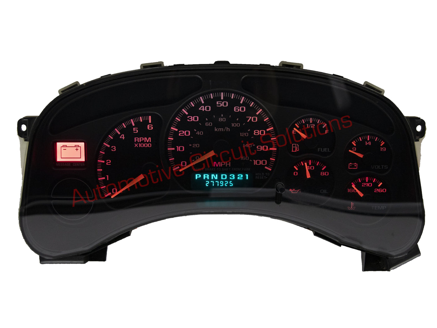 1999-2002 Chevy Silverado Suburban Tahoe Gauge Cluster Mail-in Repair Service Cluster Repair Service Automotive Circuit Solutions Red LEDs Display Repair Only 