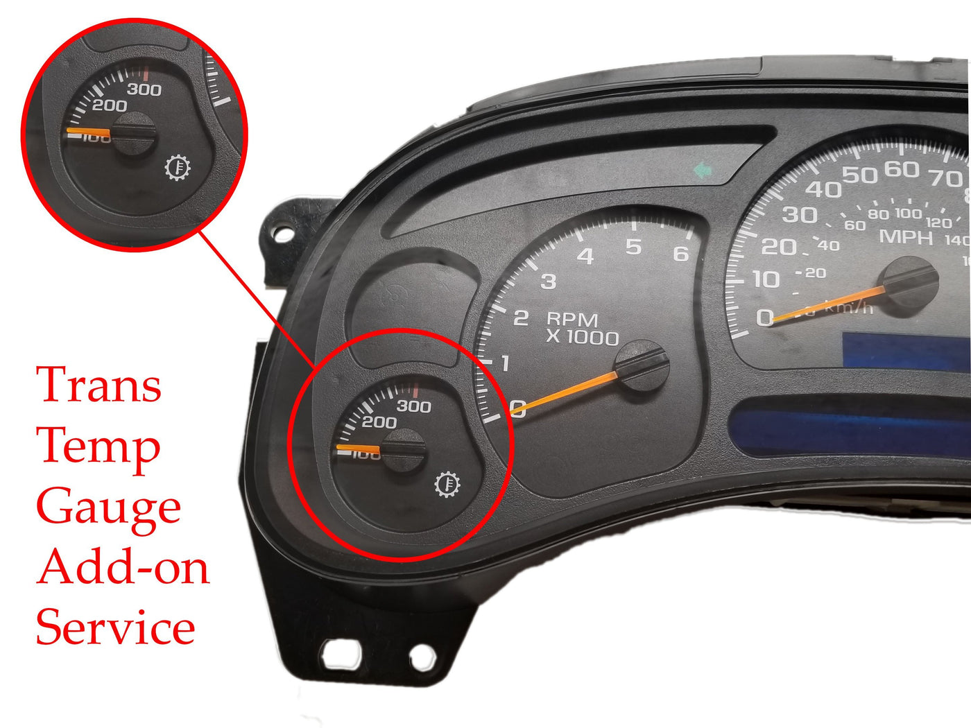 2003-2007 Chevy Silverado Avalanche Suburban Tahoe Transmission Gauge Add-on Service Cluster Repair Service Automotive Circuit Solutions 