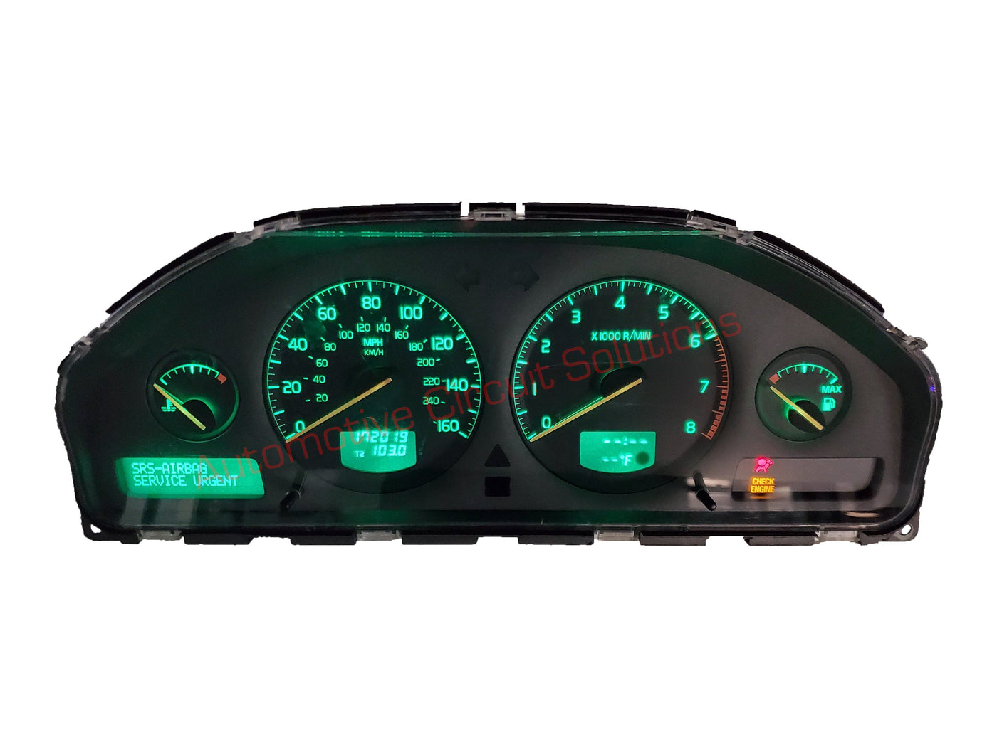 Volvo Instrument Gauge Cluster "DIM" Repair Service S60 S80 V70 XC70 Cluster Repair Service Automotive Circuit Solutions Green LEDs 99-03 ONLY 